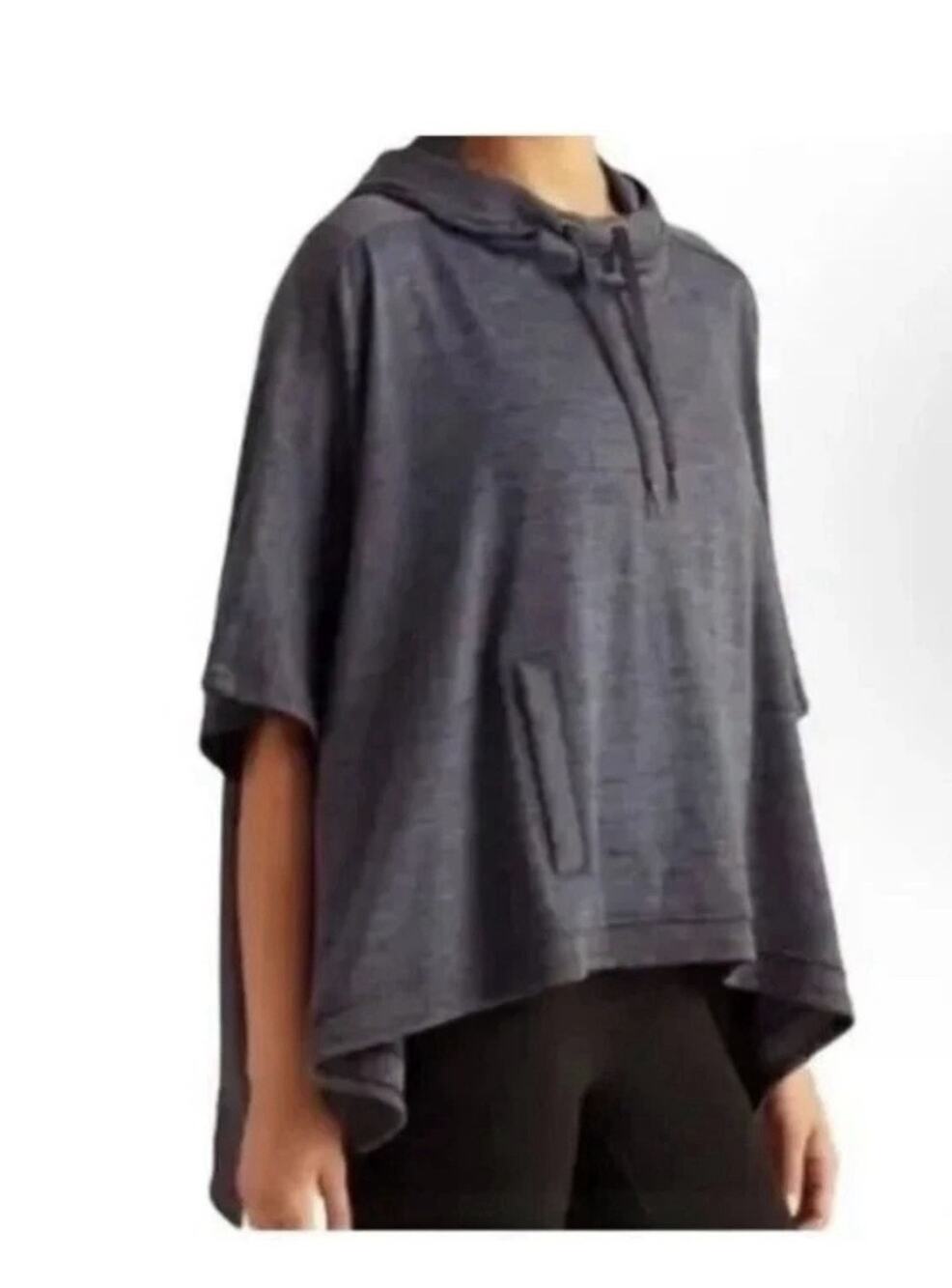 Athleta Blissful Poncho Womens L Dark Heather Gray Athleisure Casual Lounge